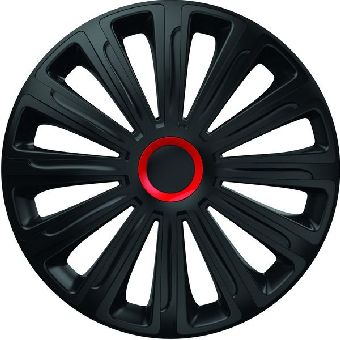 SET CAPACE ROTI 16` NEGRE CU INEL ROSU TREND